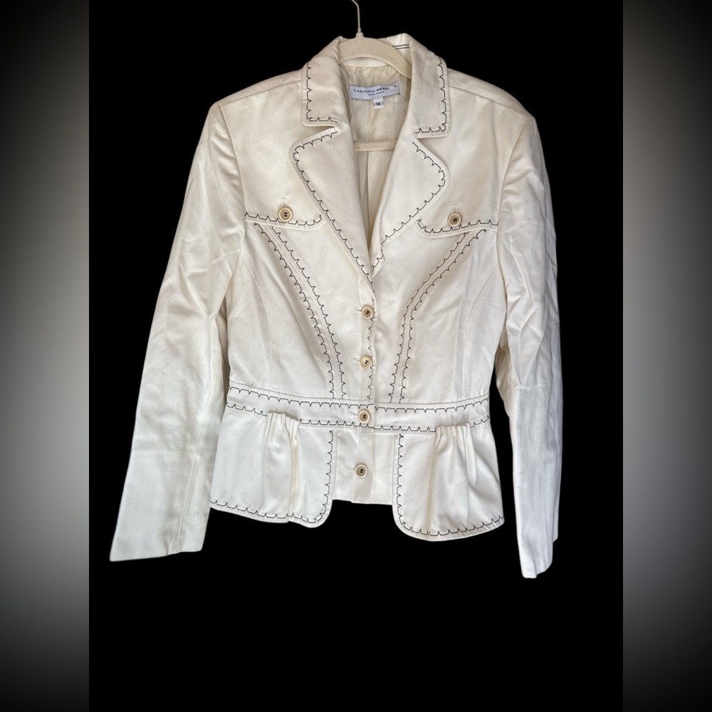Carolina Herrera Cream Blazer with Button Details